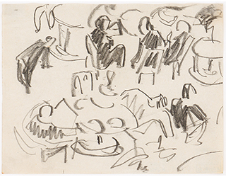In unserer Galerie zum Verkauf angebotenes Bild von Ernst-Ludwig Kirchner (Maler, Expressionismus): Im Restaurant (klein)